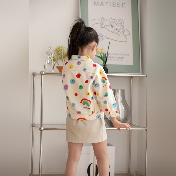 Denim Bay Toddler Girl Print Denim Jacket, Size: 4T - Picture 6 of 10